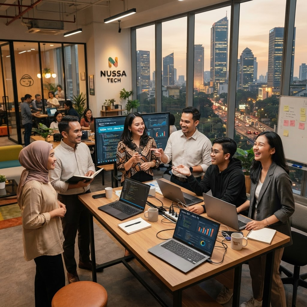 Kolaborasi tim global profesional